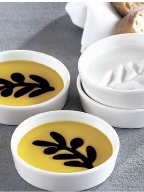 JEANNE FITZ VinegArt Olive Oil Balsamic Dipping Plates Set of 4